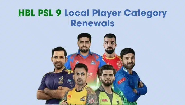 6 pakistani players in the poster of PSL 9 category