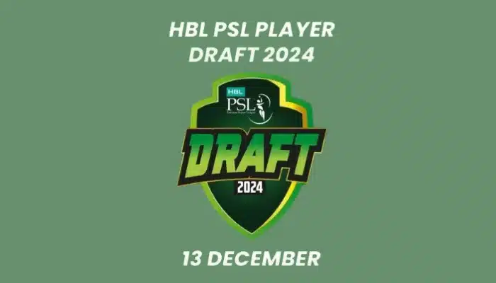 HBL PSL Player Draft 2024 3d logo showing in the greeny picture