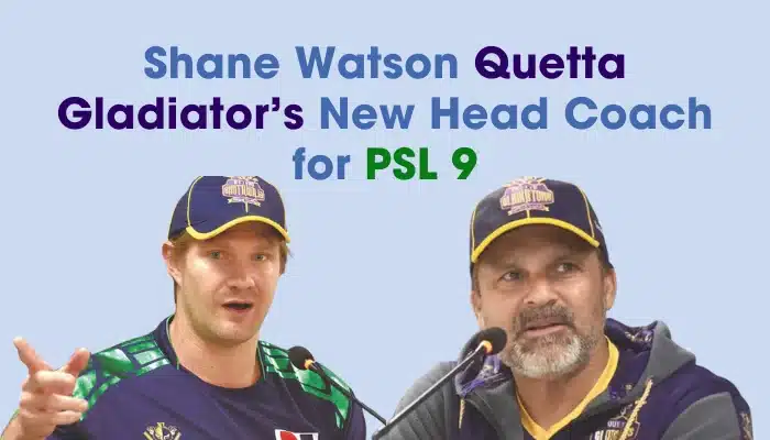 Shane Watson and Moeen Khan doing press conference in Quetta Gladiators uniform