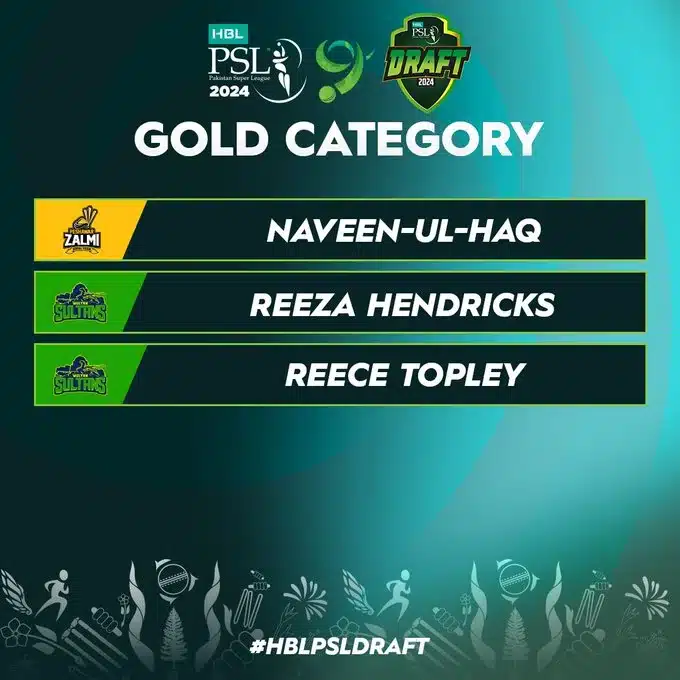 Gold Category Picks for HBL PSL 9