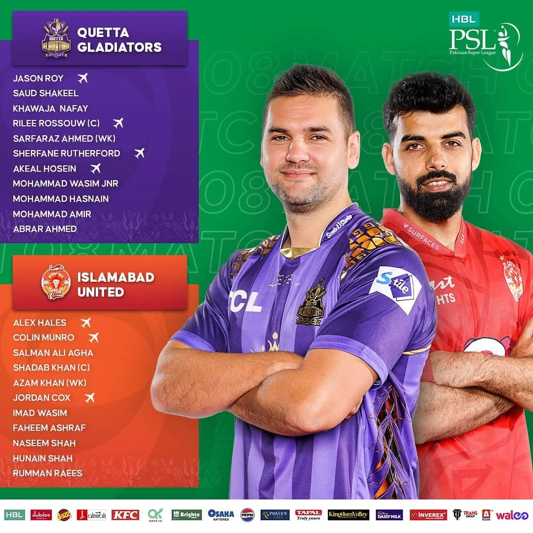 Islamabad United and Quetta Gladiators Squad