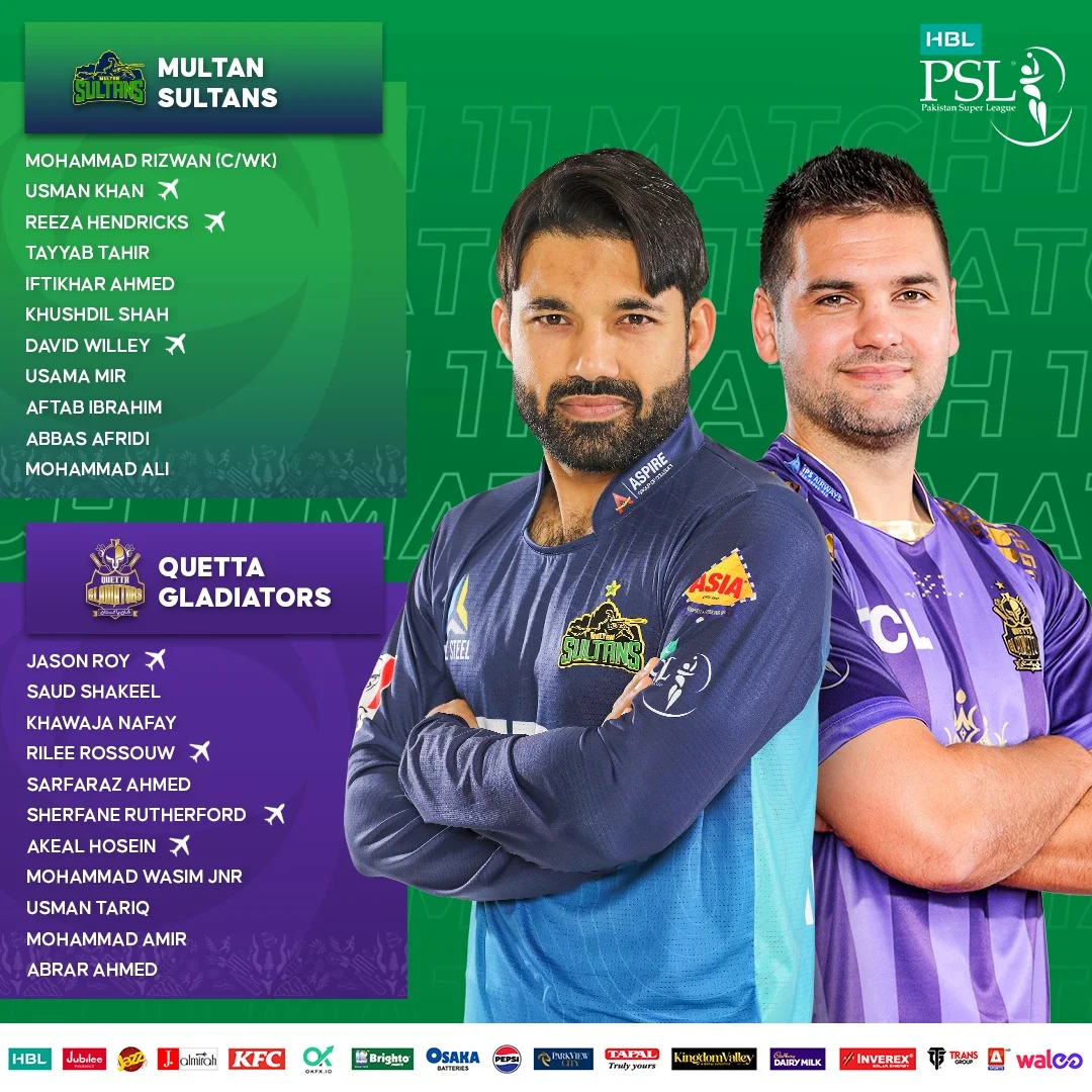 Multan Sultans vs Quetta Gladiators