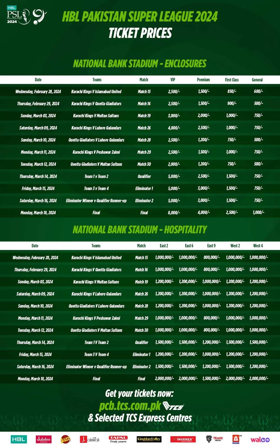 National Bank Stadium Pricing