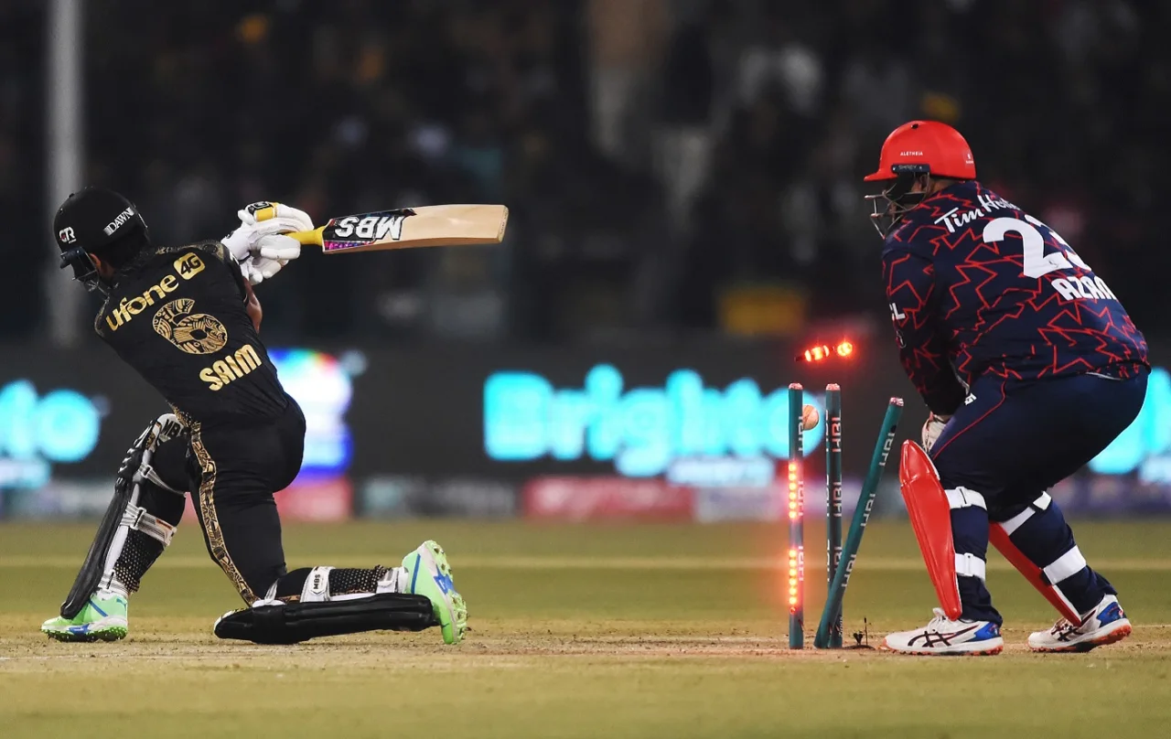 Peshawar Zalmi's Victory: Babar Azam's Batting & Captaincy Shine! 4 Saim Ayub was bowled for 38 off 21 balls, Islamabad United vs Peshawar Zalmi, PSL 2024, Lahore, February 26, 2024