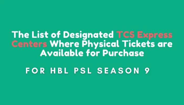 The list of designated TCS express centers where physical tickets are available for purchase