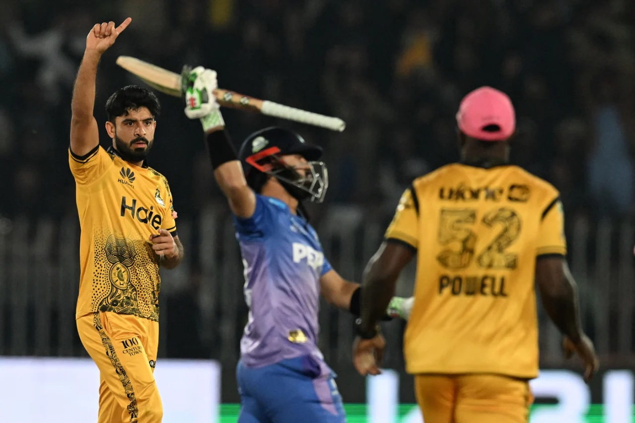 Aamer Jamal celebrates the wicket of Mohammad Rizwan, Peshawar Zalmi vs Multan Sultans, PSL 2024, Rawalpindi, March 5, 2024